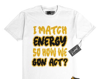 Ochre Yellow 1 Black Sail White Retro High OG T Shirt to Match MATCH