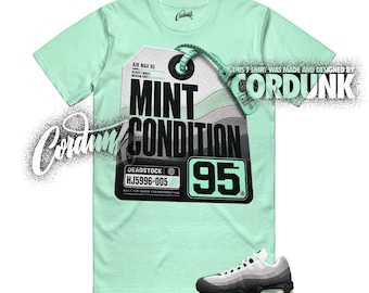 Air Max 95 Fresh Mint OG Big Bubble Green Foam Grey T Shirt Match MC2