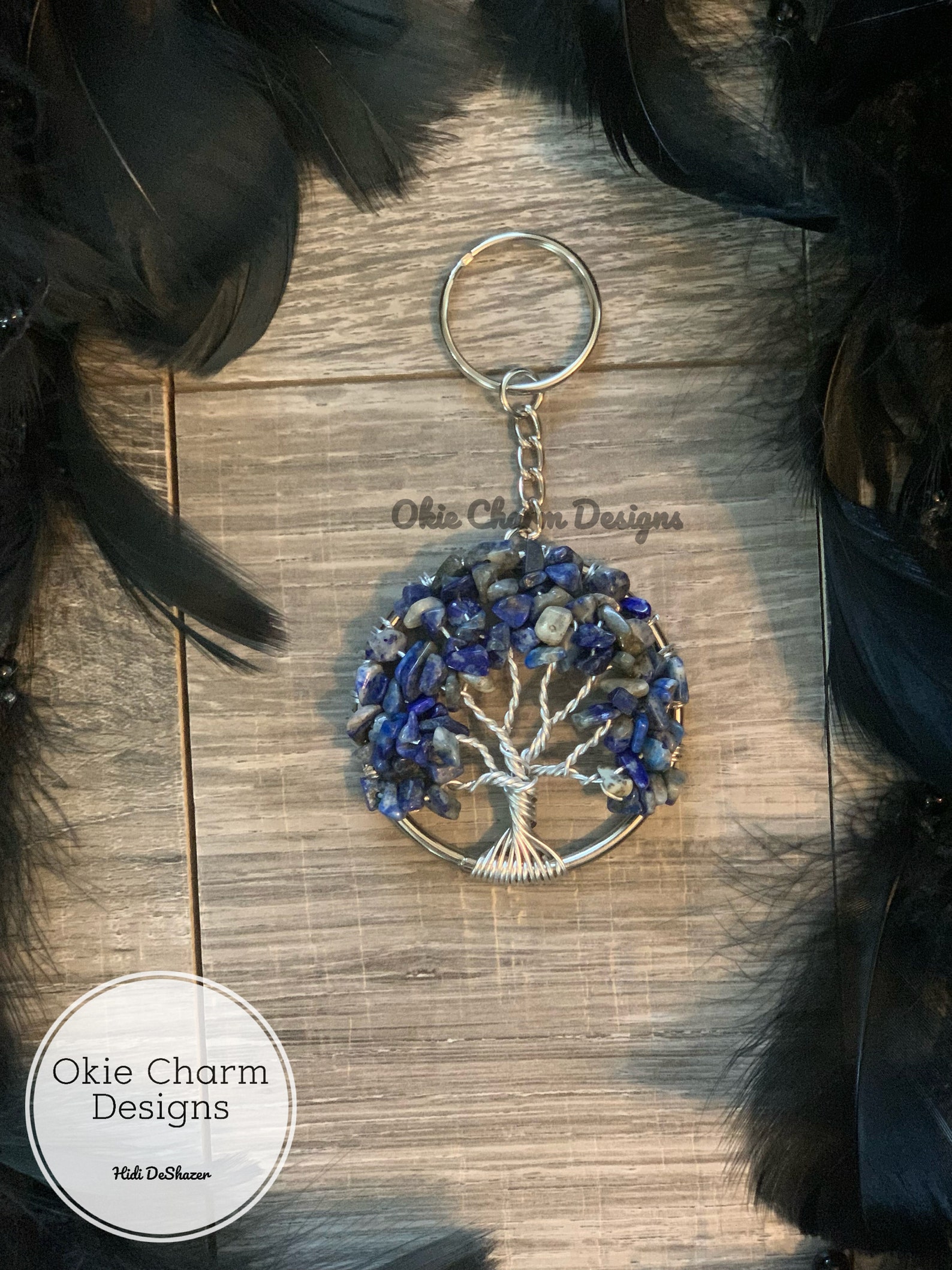 Lapis Lazuli Tree of Life Keychain Etsy