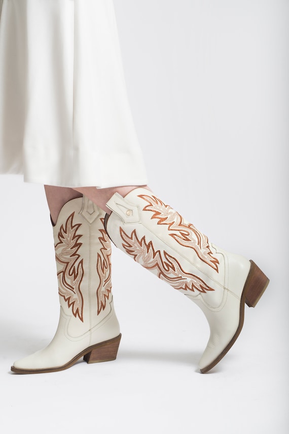 Ivory western boots sales