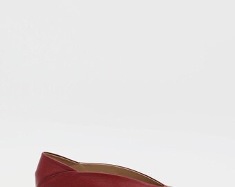 Louvre slip-on loafers in red leather womens shoes