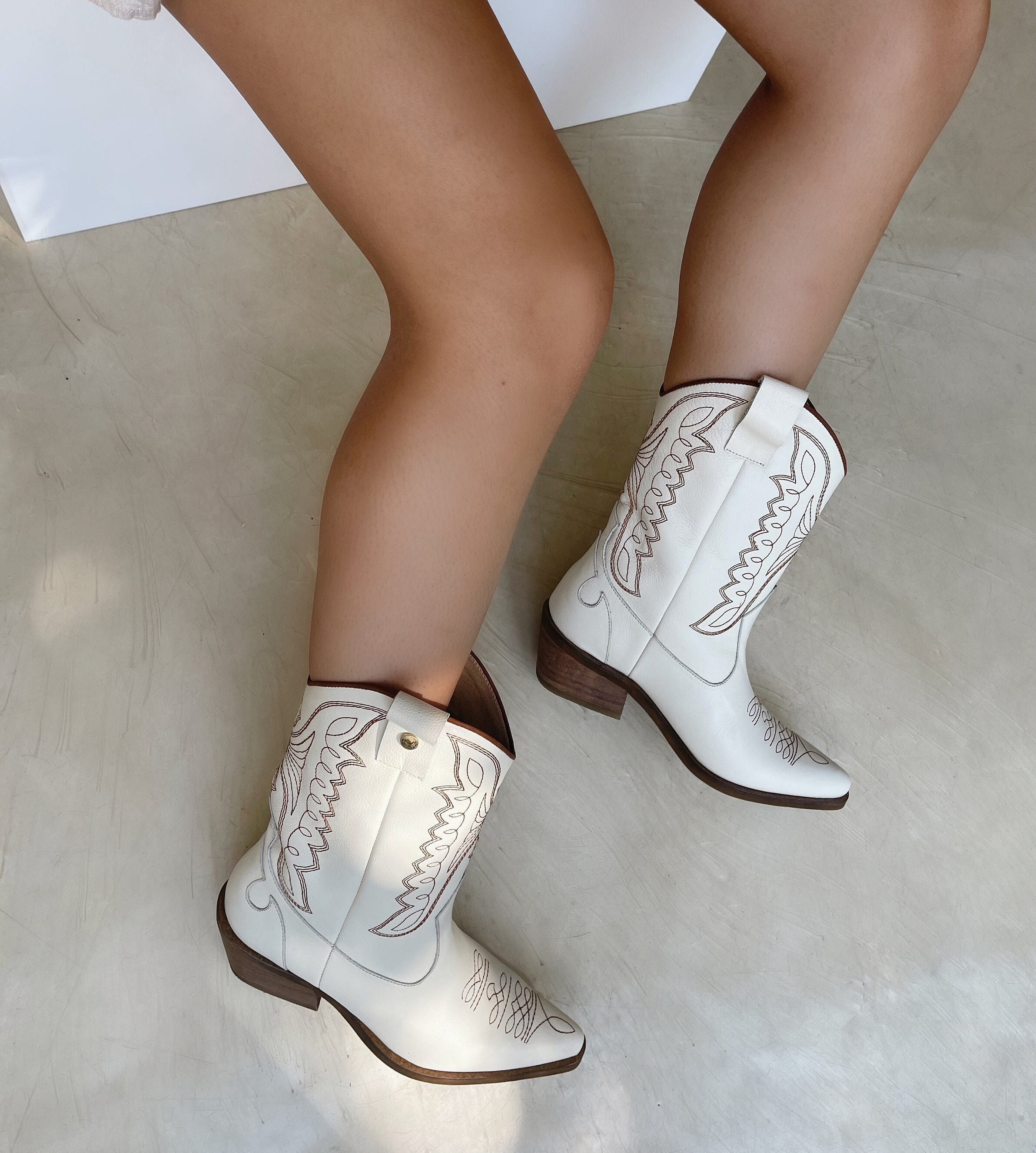 Unstoppable Cowboy Boots in Ivory Leather Women's Fashion - Etsy