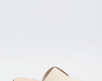 Pijao mules sandals in off white leather womens shoes