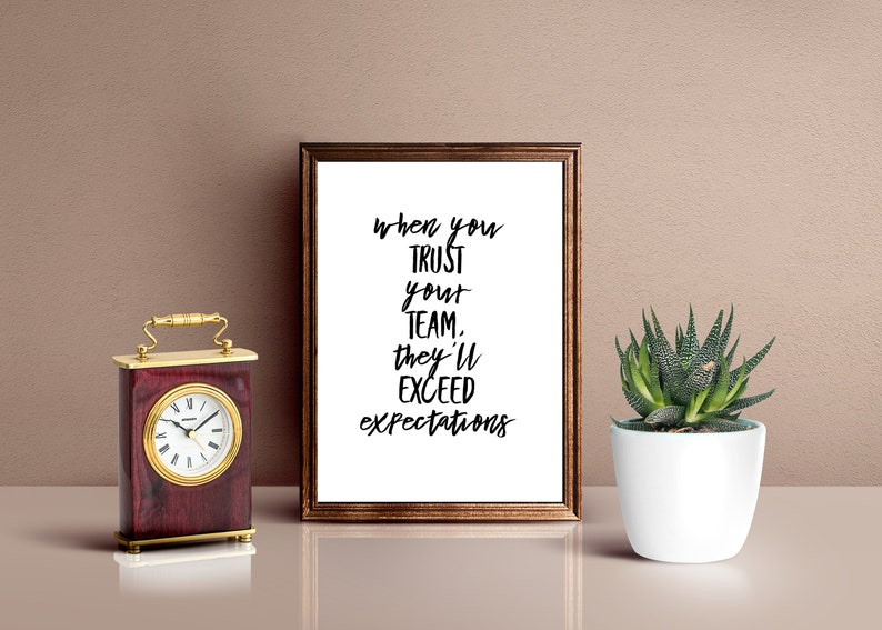 Trust Your Team Printable Quotes Digital Artwork - Etsy