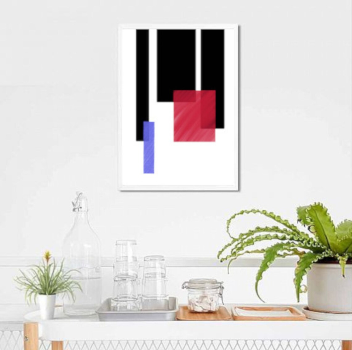 Geometric Abstract Wall Art Download, Modern Digital Wall Art Shapes