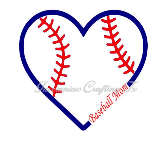 Download Free Baseball Mom Heart Svg Customizable Etsy SVG Cut Files