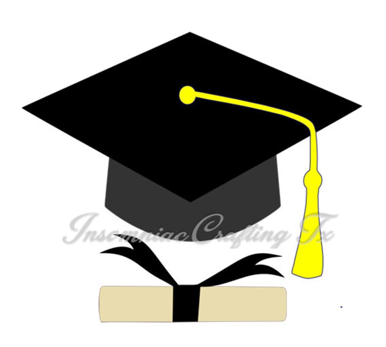 Download Graduation Cap and Scroll Diploma SVG cut file | Etsy