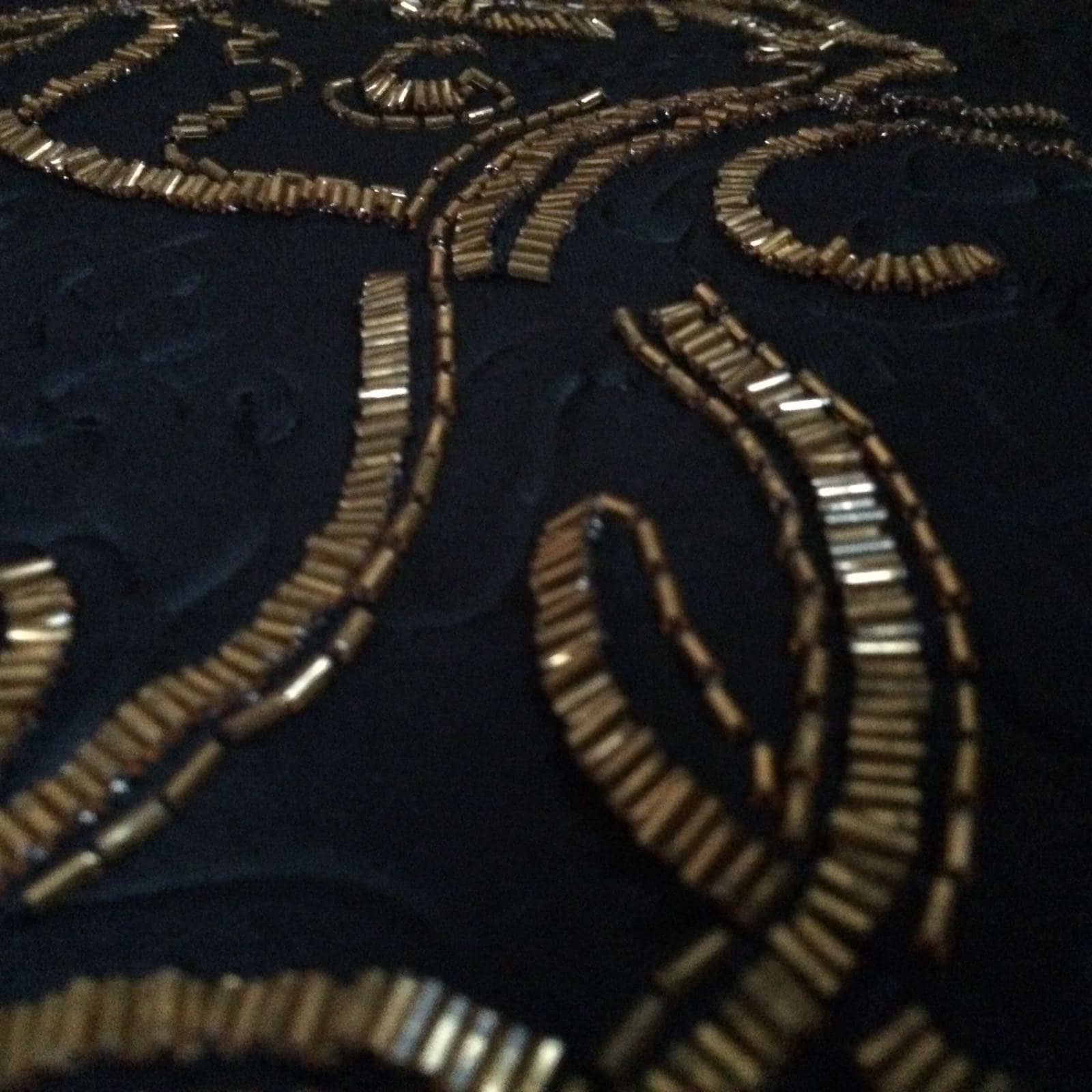 A Black Embossed Tshirt With Gold Embellishment. Size Medium Etsy UK
