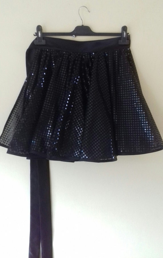 Black sequin flare skirt online