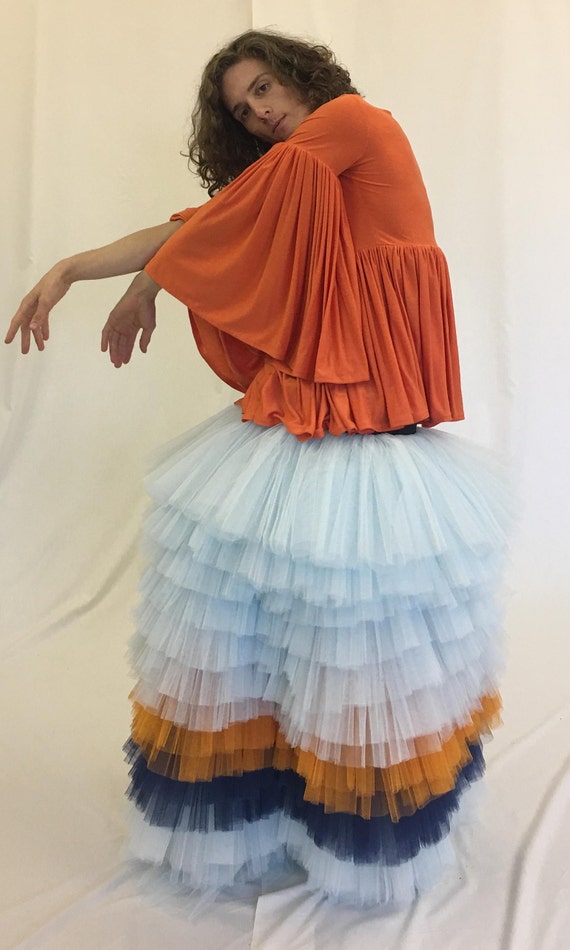 Light blue layered skirt deals
