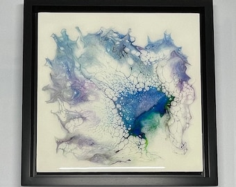 Float Framed Fluid Art Painting, Fluid Abstract Artwork, Fluid Pour, Paint Pouring, Liquid Pour Painting, Fluid Art, Acrylic Pour Art