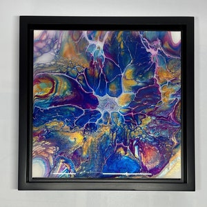 Float Framed Fluid Art Painting, Fluid Abstract Artwork, Fluid Pour, Paint Pouring, Liquid Pour Painting, Fluid Art, Acrylic Pour Art