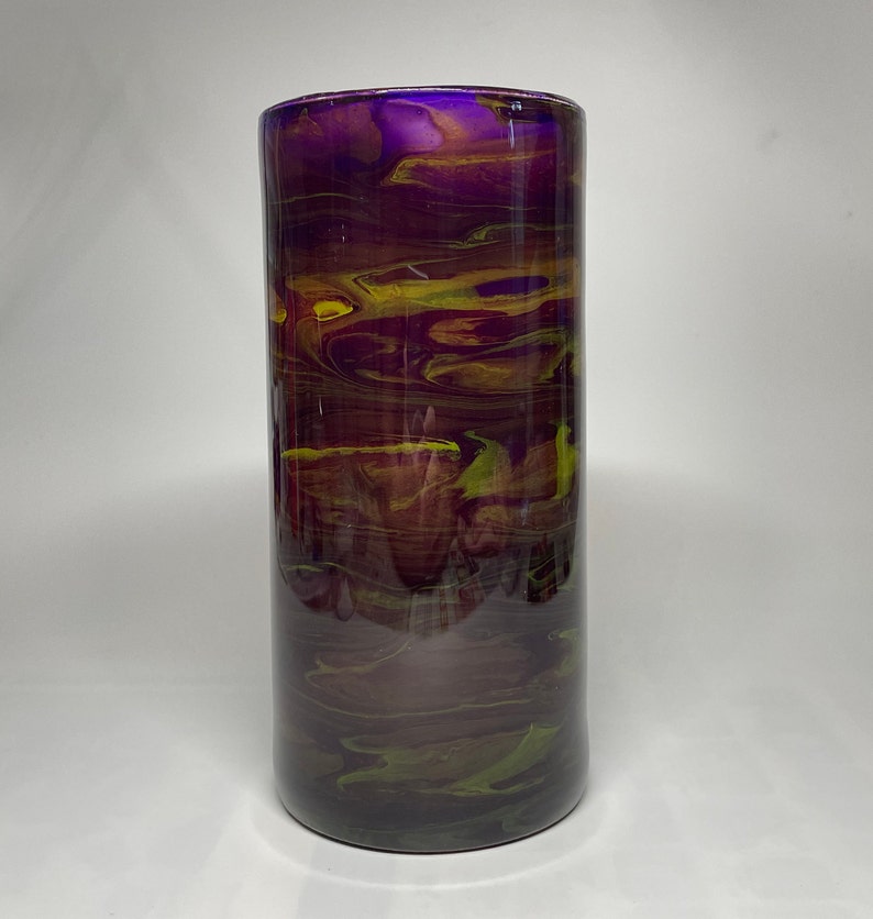 Fluid Art Glass Vase, Table Centerpiece, Table Decor, Handpainted, Handmade image 6