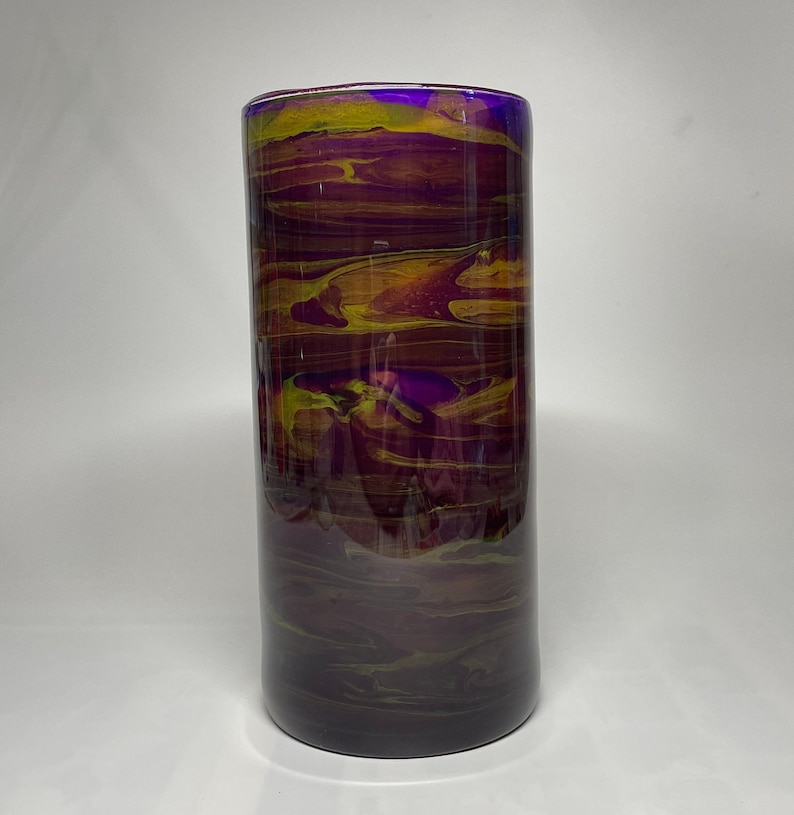 Fluid Art Glass Vase, Table Centerpiece, Table Decor, Handpainted, Handmade image 8