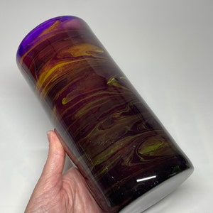 Fluid Art Glass Vase, Table Centerpiece, Table Decor, Handpainted, Handmade image 3