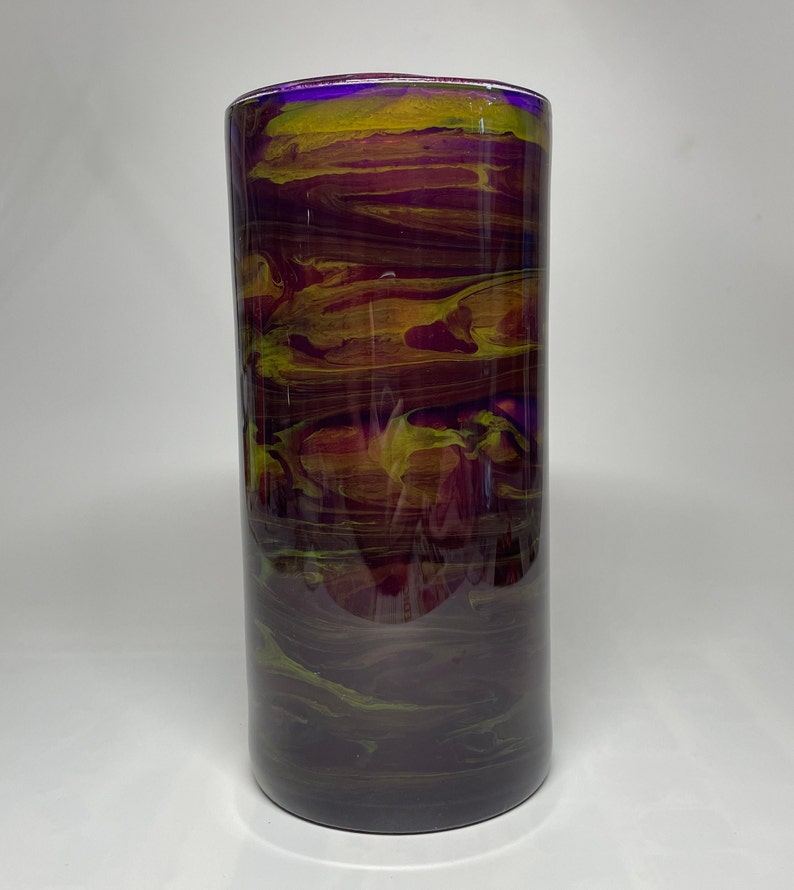 Fluid Art Glass Vase, Table Centerpiece, Table Decor, Handpainted, Handmade image 5