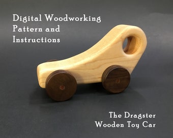 The Dragster Wooden Toy Car Pattern and Instructions - PDF Instant Download