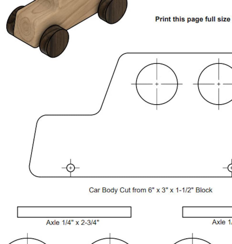 The Safari Wooden Toy Car Pattern and Instructions PDF Instant Download