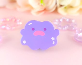 Puddle Pal Purple Soft Dyed Enamel Pin