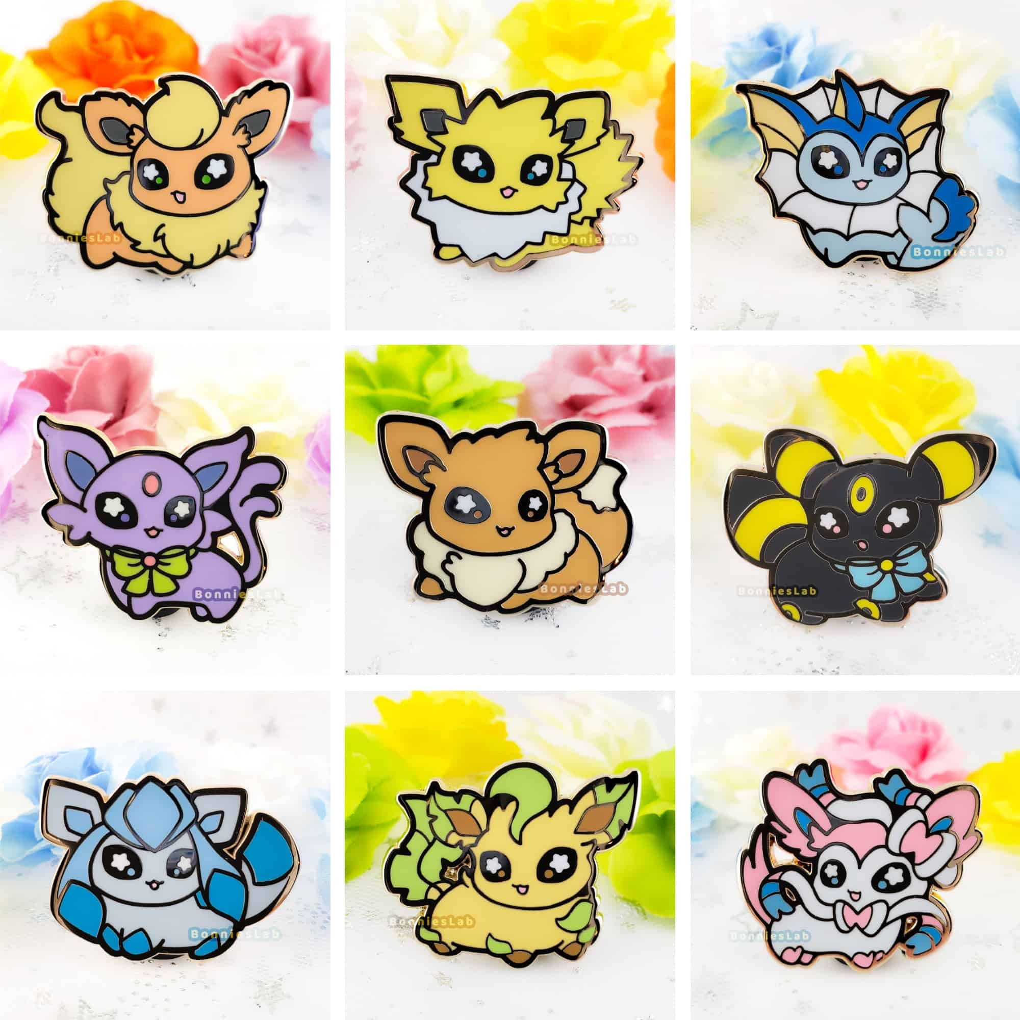 3 Eeveelutions Vinyl Stickers - Bonnies Lab