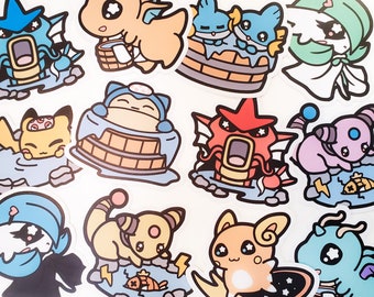 Pokeonsen Vinyl Stickers Waterproof & Laminated Vinyl Stickers