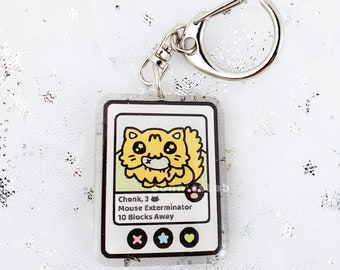 Chonk Cat Epoxy Acrylic Keychain Charm