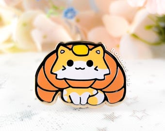 Pin de esmalte de gato croissant