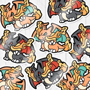 Charizard, Shiny Charizard Vinyl Stickers Waterproof & Laminated Vinyl Stickers