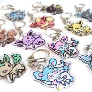 Eevee Eeveelution Double Sided 1.75in Acrylic Charms