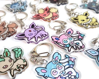 Eevee Eeveelution Double Sided 1.75in Acrylic Charms