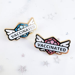 geflügelte Schild Impfung Emaille Pins - Vaxxed | Geimpft