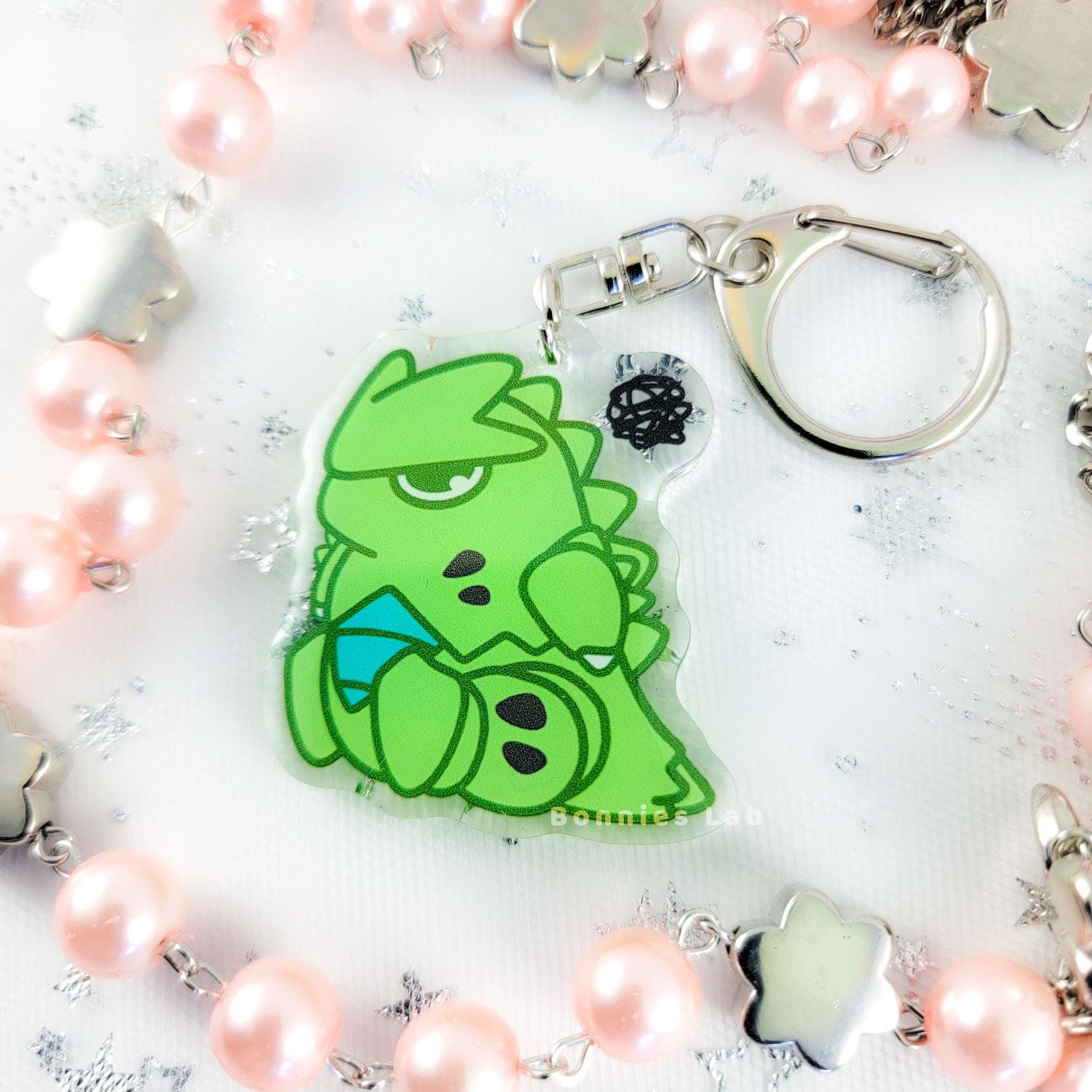 Grumpy Lizard Tyranitar Epoxy Acrylic Keychain Charm - Etsy