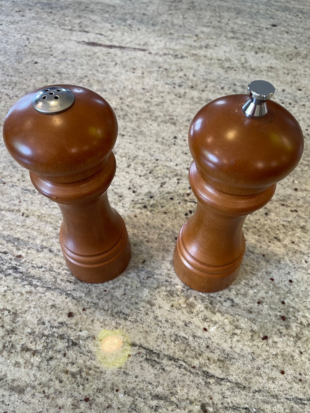 Vintage Mr. Dudley Teak Wood Salt Shaker and Pepper Grinder Etsy