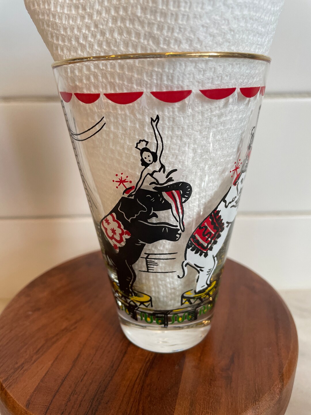 Libbey Vintage Circus Glasses Set of 4 Flat Iced Tea Etsy