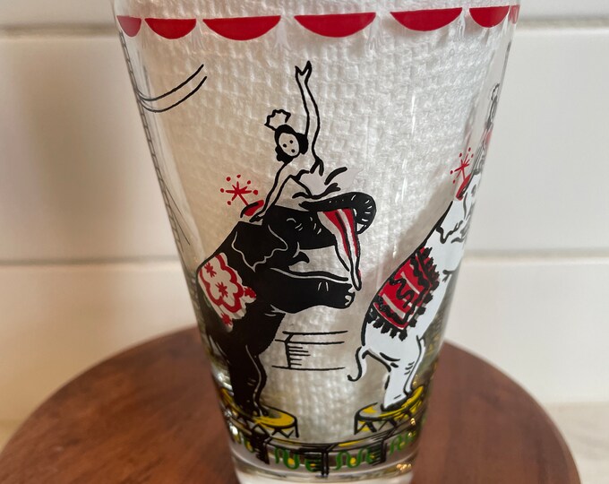 Libbey Vintage Circus Glasses Set of 4 Flat Iced Tea 1950's Etsy