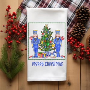 CHINOISERIE, Tea Towel, Nutcracker, Christmas, Flat Weave, Hand Towel, Dish Towel, Personalized