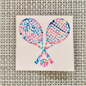 MONOGRAM Tennis Racket DECAL, Preppy