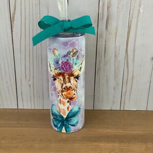 GIRAFFE Skinny Tumbler, Preppy, Animals, Whimsical, Matte, 15oz, 20oz, 30oz