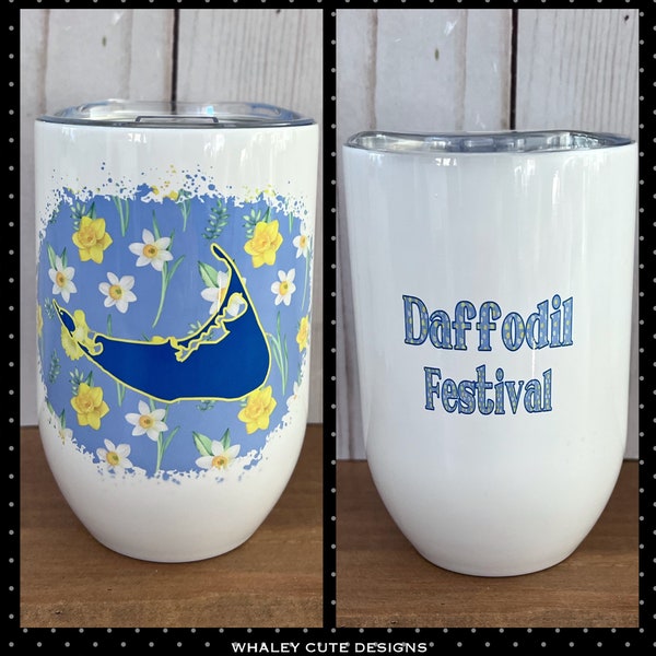 NANTUCKET Daffodil 12oz Tumbler, Preppy Tumbler, Daffodil Festival