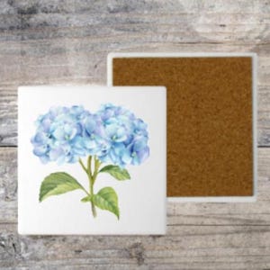 Hydrangeas COASTERS, Sandstone, Floral, Nantucket, Martha's Vineyard, Cape Cod,  Preppy, Customized, Set of 4, Gift