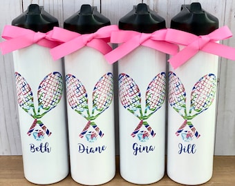 TENNIS NAME Bottle, Preppy, Personalized, Name, Monogram, 12 oz, 16 oz, 20 oz, 24 oz