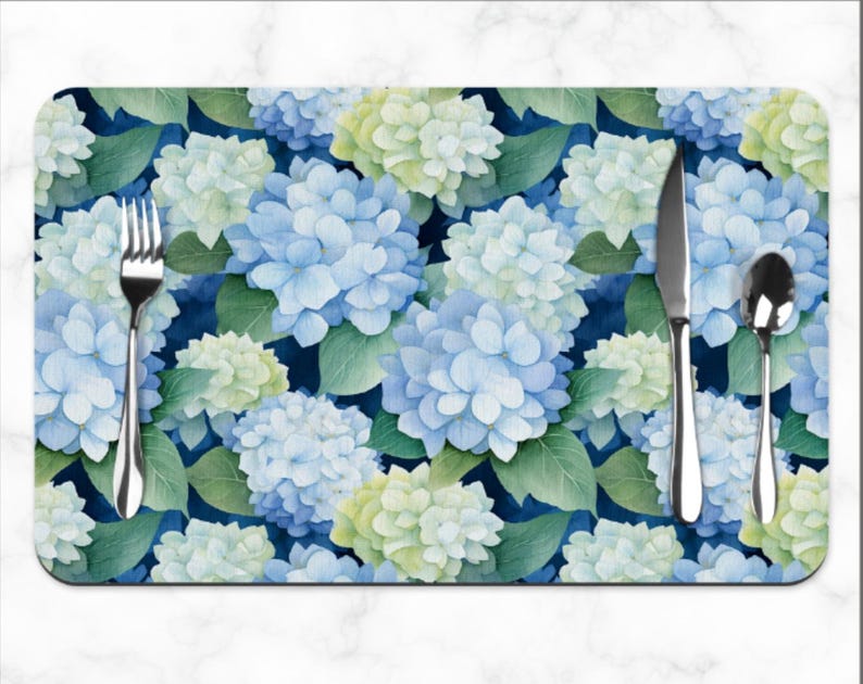 WhaleyCuteDesignsLLC Hydrangea Placemat