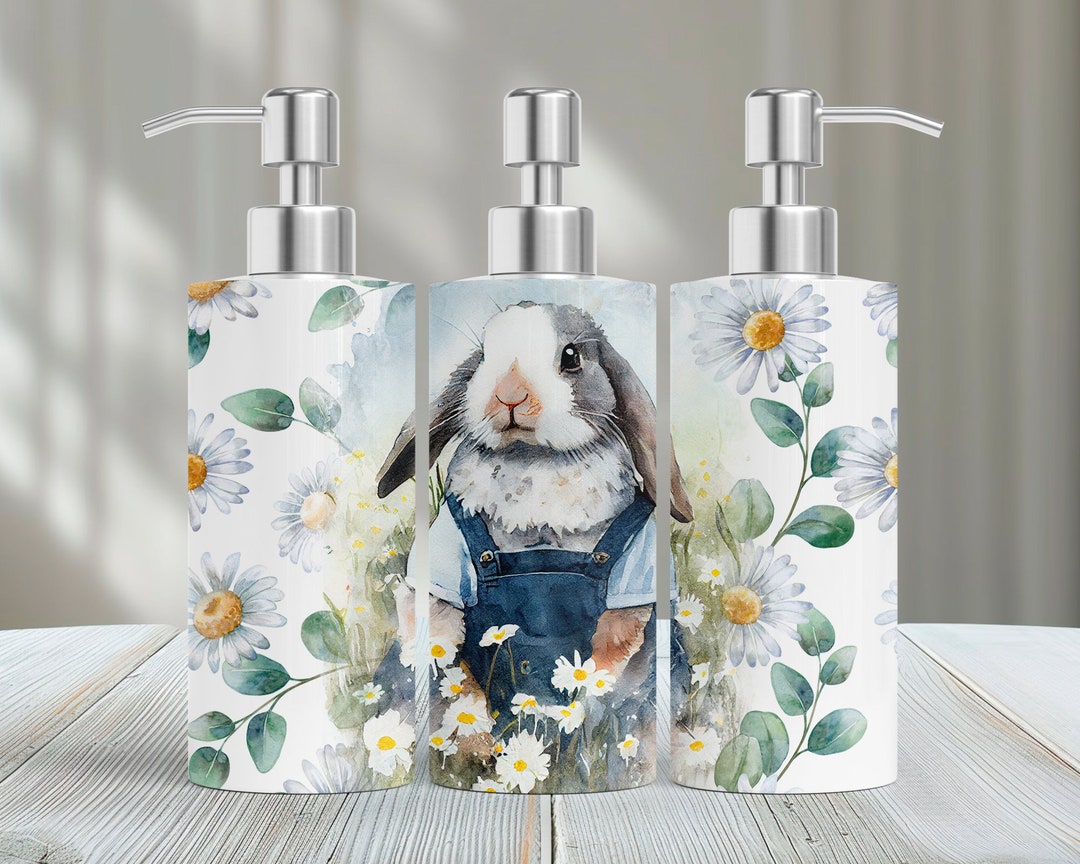 Soaping Rabbit BUNNY Rabbit, Soap Dispenser, Lotion, Hand Soap, Dish Soap, Daisies ...