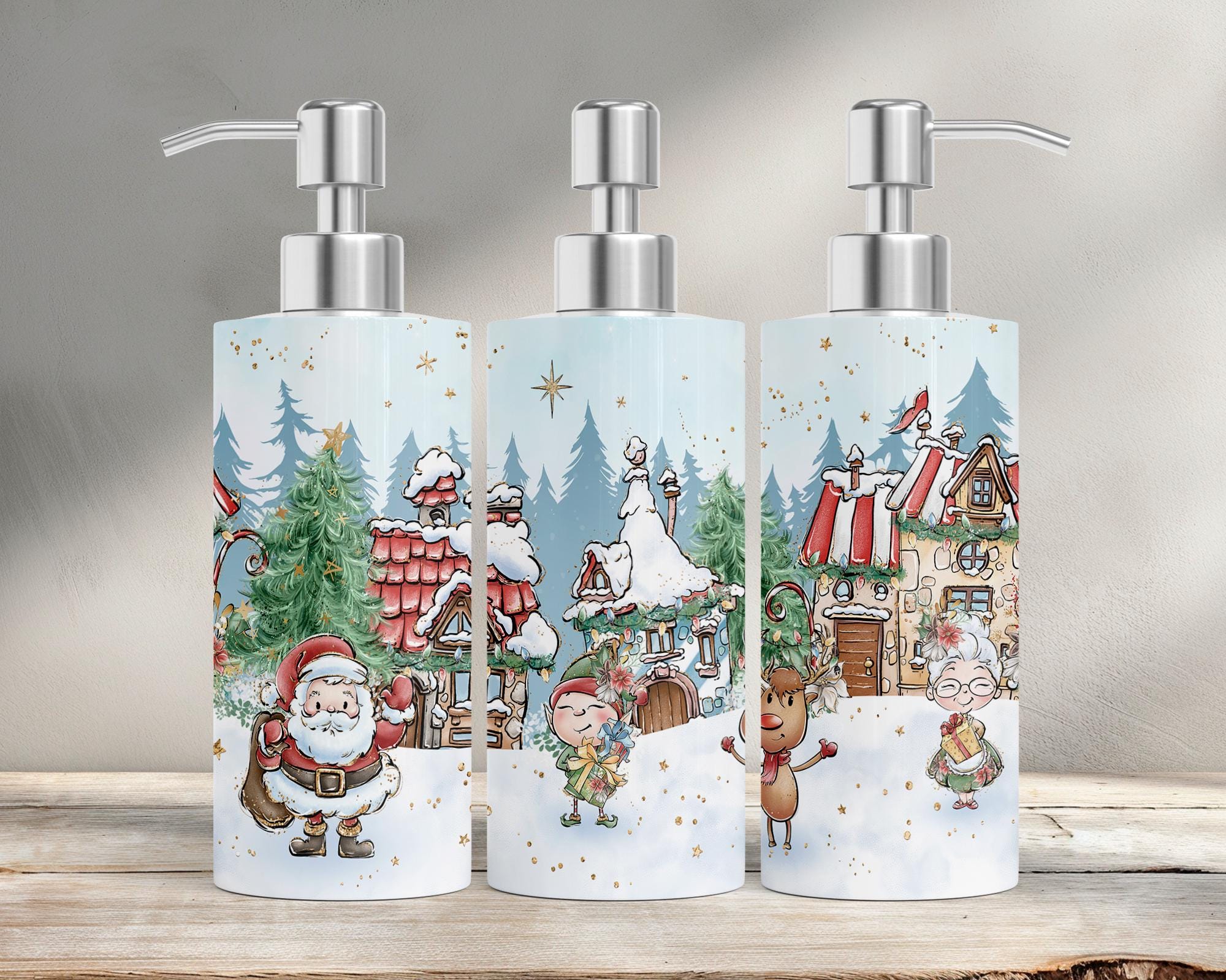 CHRISTMAS, Soap Dispenser, Lotion, Presents, Santa, Holiday, Hand…