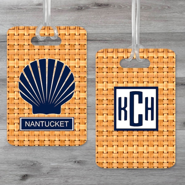 Nantucket BAG TAG, Nantucket Basket, Shell, Luggage, Sports, Travel, ID, Tote, Book, Backpack, Personalized. Monogrammed