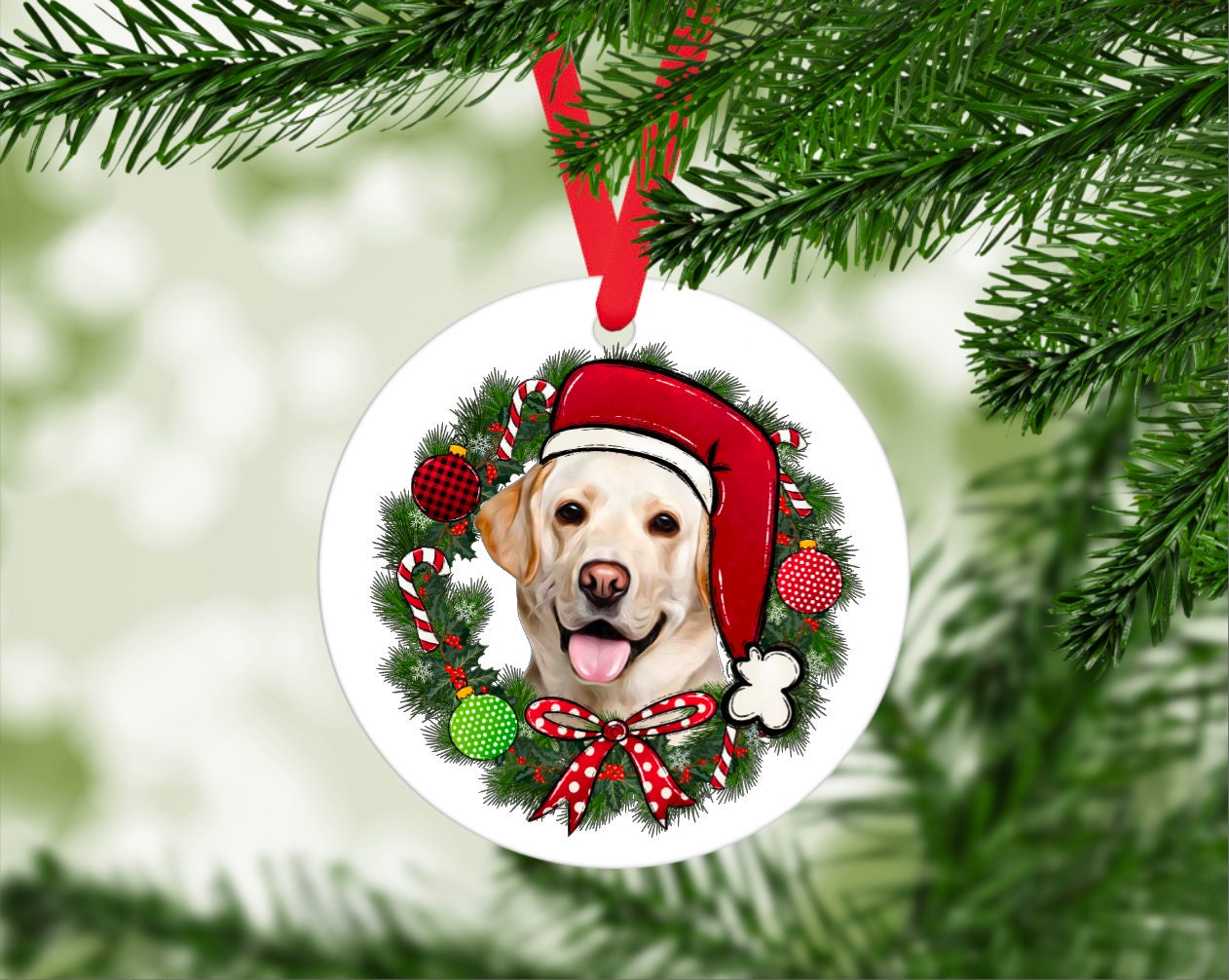 ORNAMENT, Aluminum, Labrador Retriever Yellow, Christmas, Gift