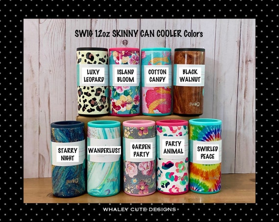 Swig 12 oz Skinny Can Cooler - Luxy Leopard