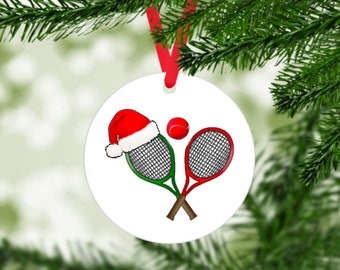 ORNAMENT, Aluminum, Tennis, Racquet, Christmas, Gift, Secret Santa, Preppy, Customized