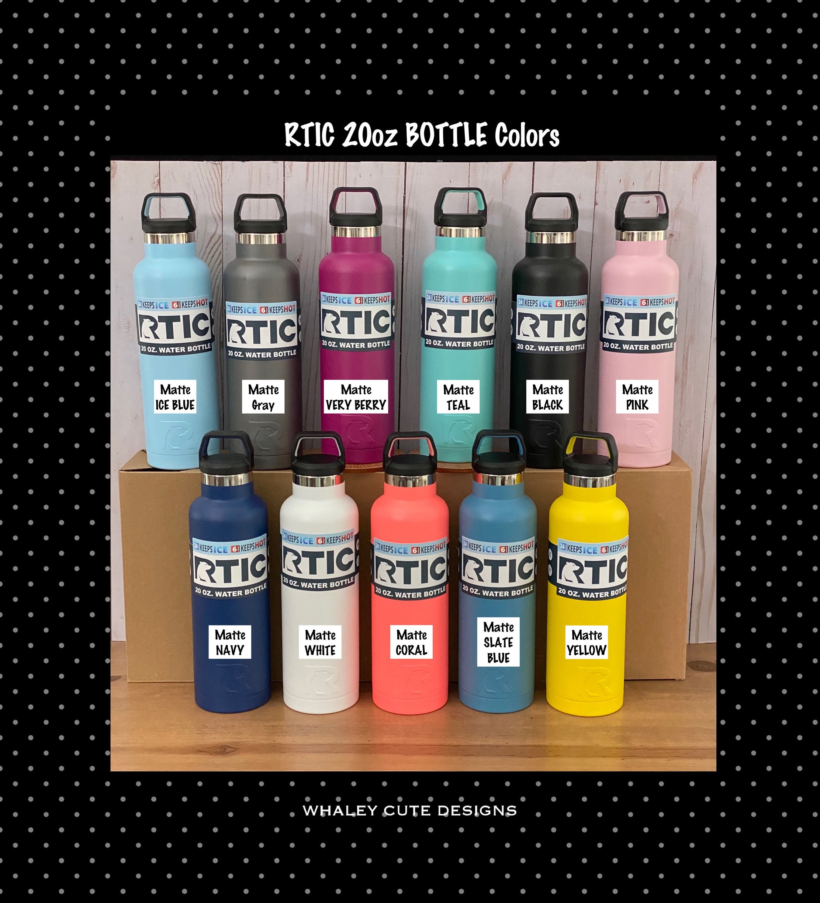 New! RTIC 20oz Insulated Water Bottle -BMDCA-WM81-2