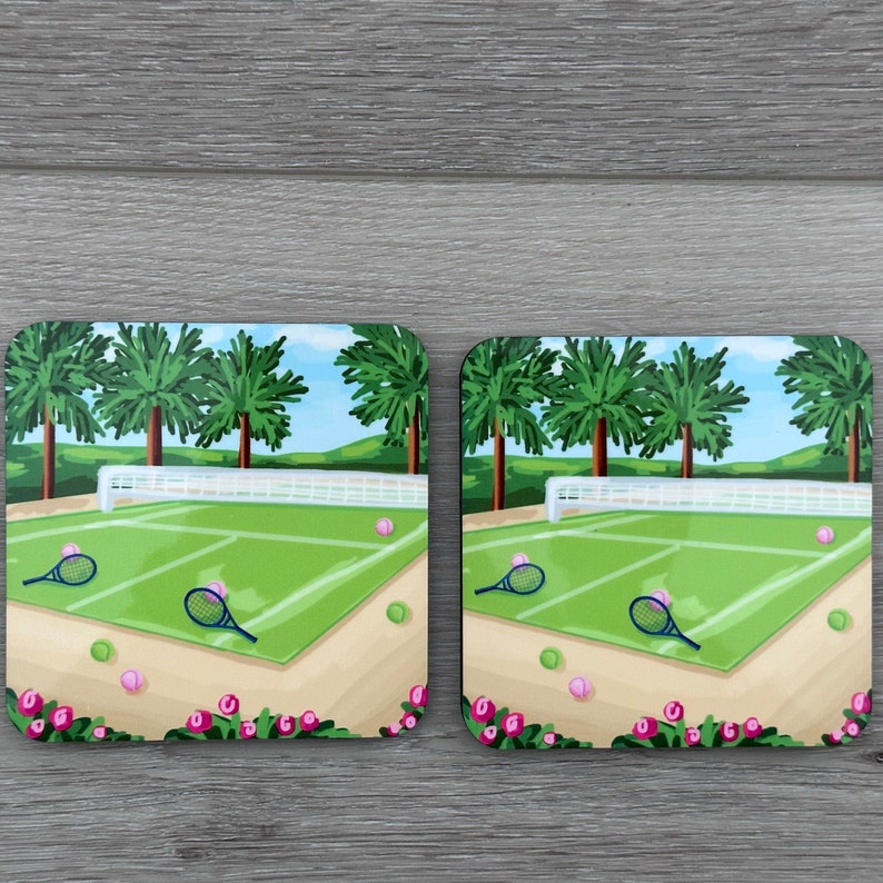 WhaleyCuteDesignsLLC Tennis Coasters - Thumbnail 2
